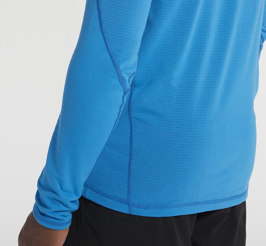 Tops Mens - Hoka One One 1/2 Zip Midlayer - Blue - BDVRSFH-74